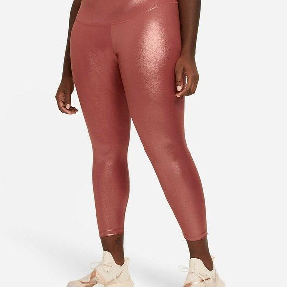 Nike One Icon Shimmer 7/8 Training Leggings 1X NWT - Picture 2 of 8